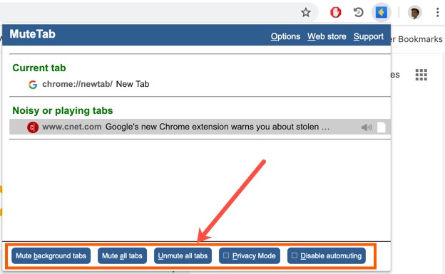 静音标签 Chrome 扩展