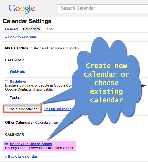 创建或选择 Google 日历