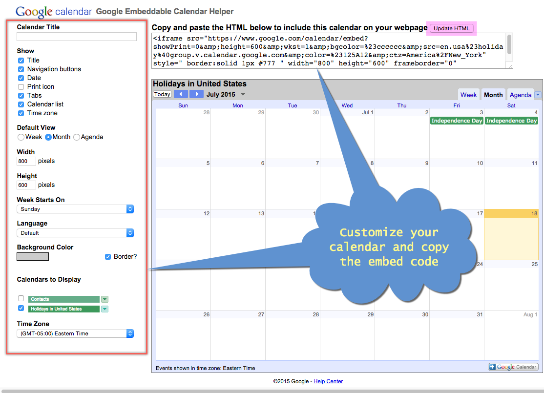 自定义谷歌日历
