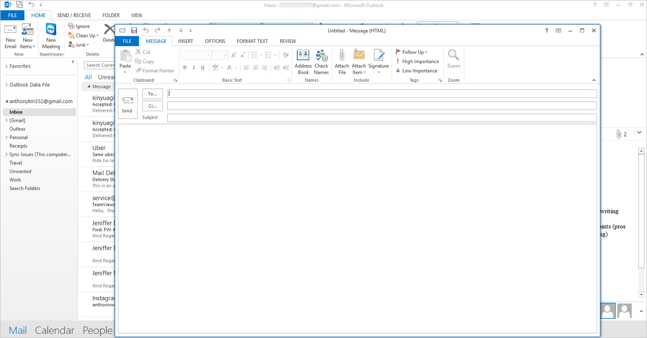 Outlook 上的 Gmail