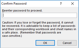 确认工作表密码