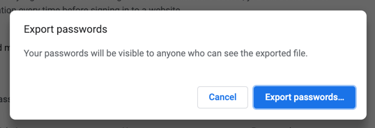 在 Chrome 中导出密码