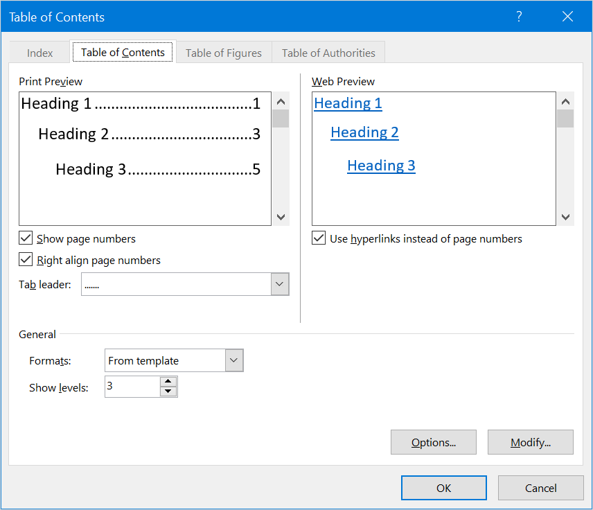 在 Word 中自定义目录
