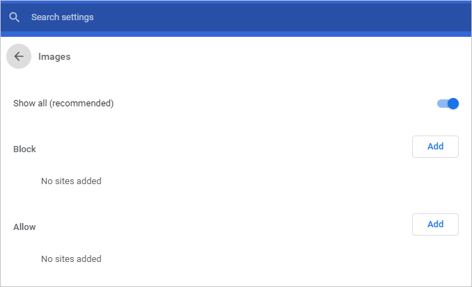 在 Chrome 中禁用图像