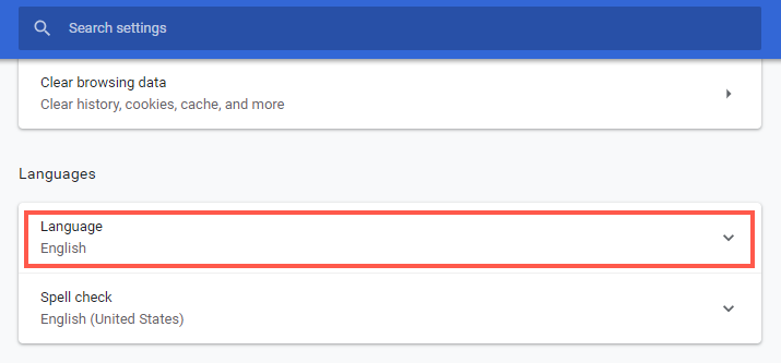 Chrome 中的语言设置