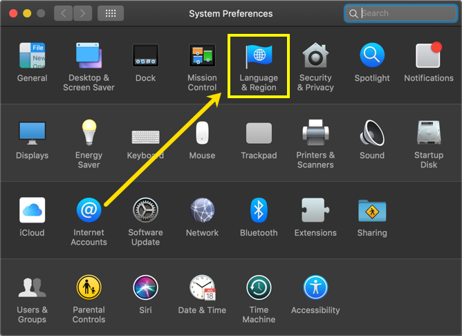 Mac 中的语言和地区偏好设置