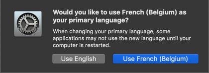 在 Mac 中确认主要语言