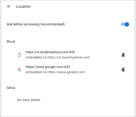 阻止或允许的网站