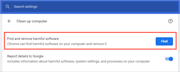 在 Chrome 中扫描恶意软件