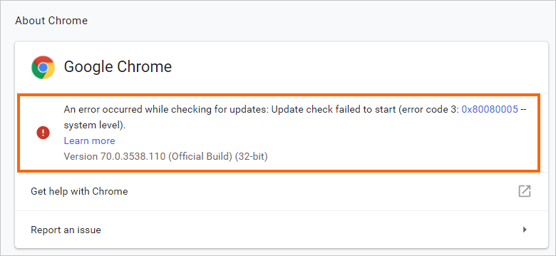 Chrome 更新错误
