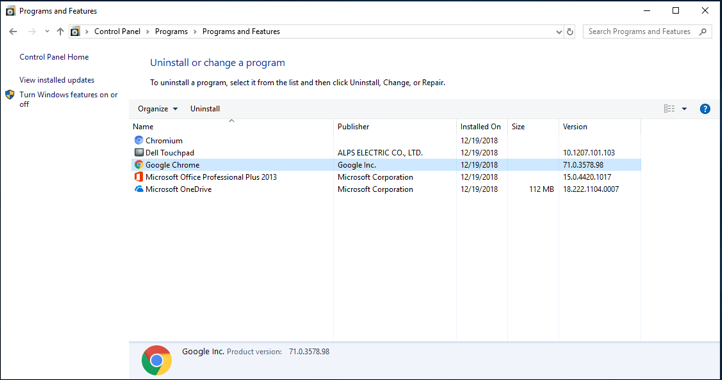 卸载谷歌浏览器