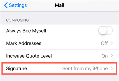 iPhone 邮件应用签名