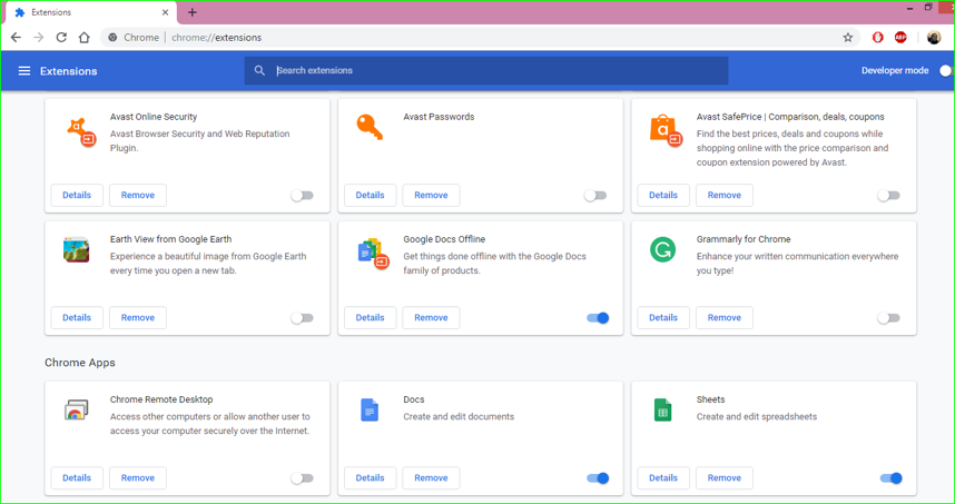 在 Chrome 中禁用扩展程序