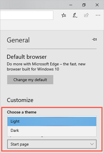 在 Edge 中更改主题