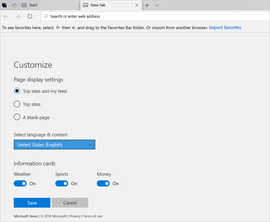 自定义 Microsoft Edge