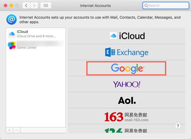 在 Mac Mail App 中添加 Google 帐户