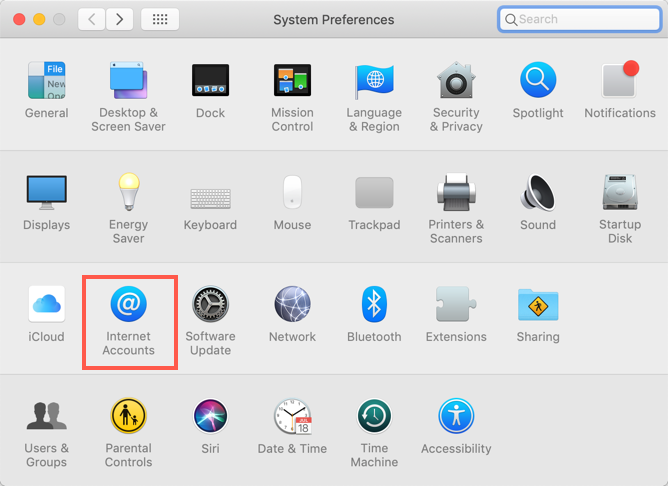 访问 Internet 和帐户