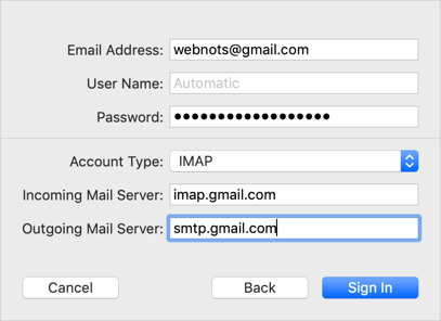 在 Mac 邮件应用中手动添加 Gmail