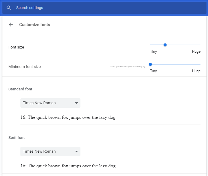自定义 Chrome 字体