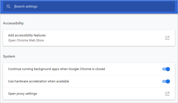 Chrome 无障碍设置