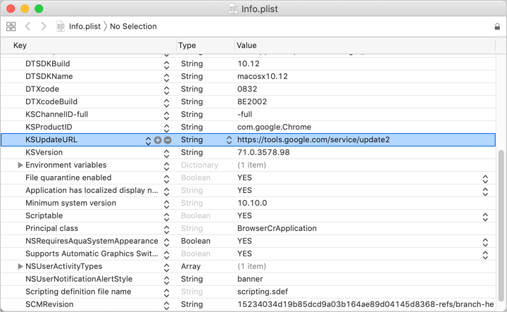 在 Mac 中更改 Chrome 自动更新 URL