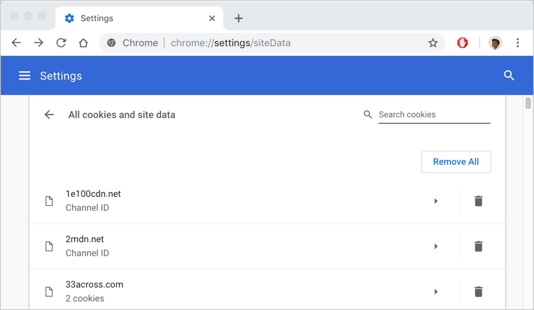 在 Chrome 中查看和删除 Cookie