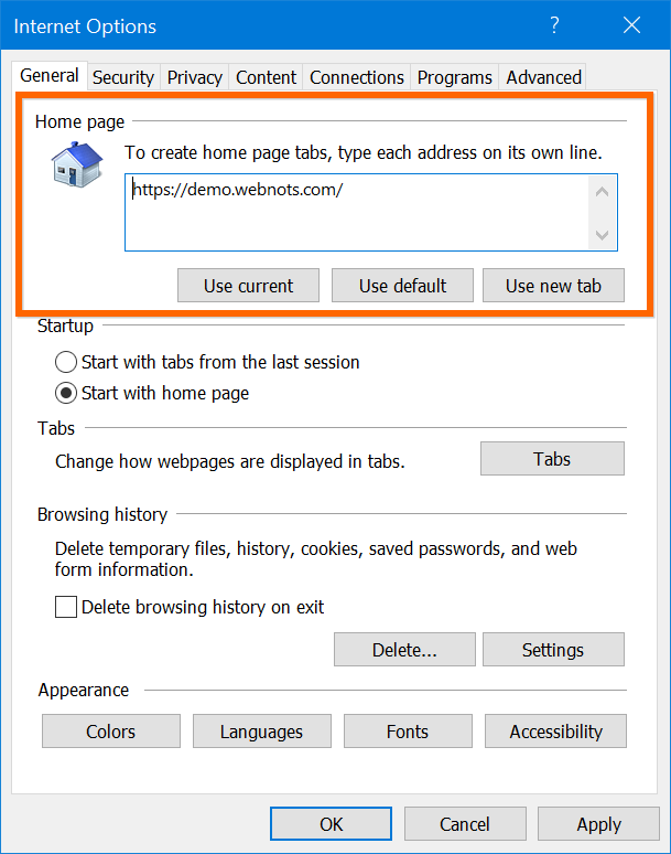 在 IE11 中设置主页