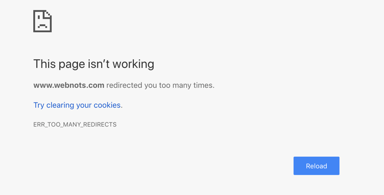 Chrome中的错误太多重定向