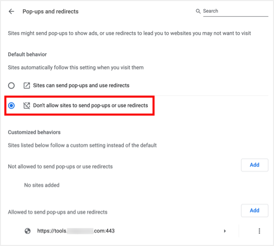 阻止弹出窗口和重定向