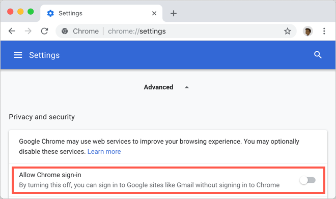 禁用自动 Chrome 登录