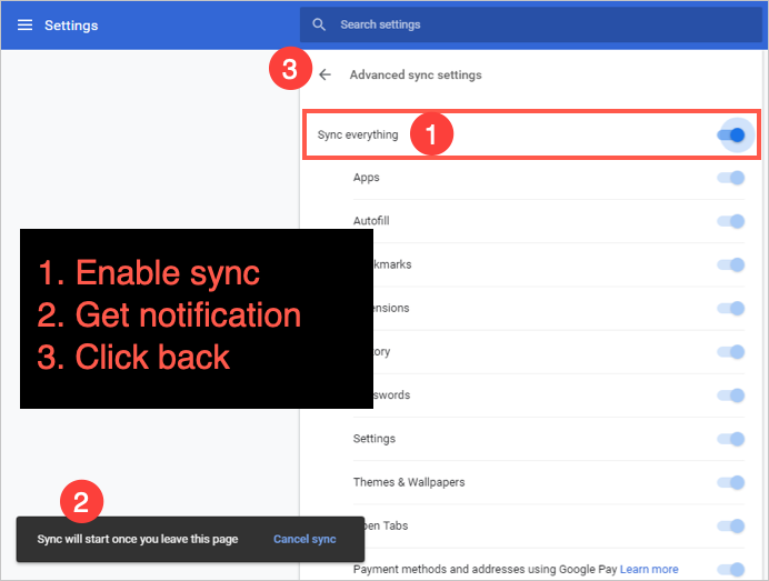 Chrome 高级同步设置