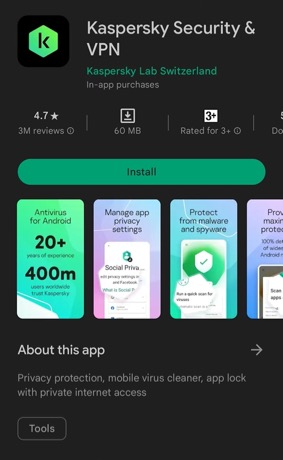 Kaspersky Security & VPN for Android