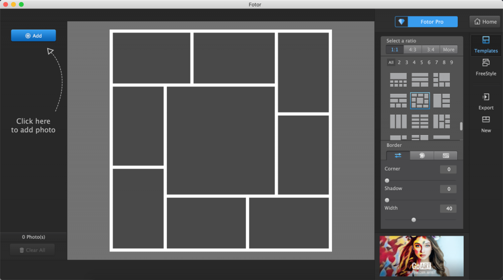 Fotor 拼贴编辑器