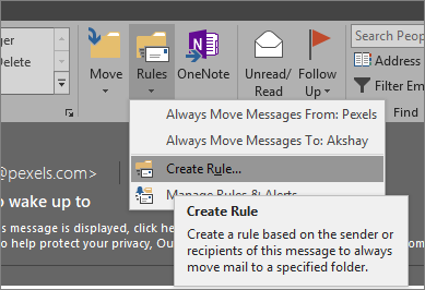 选择创建规则选项