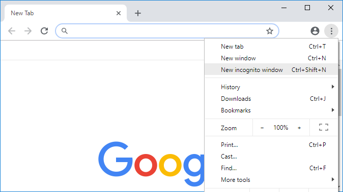 Chrome 中的新隐身 Windows 选项