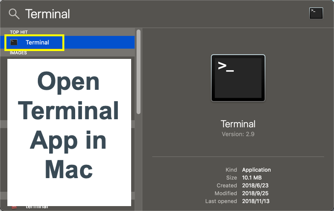 在 Mac 中打开终端应用程序