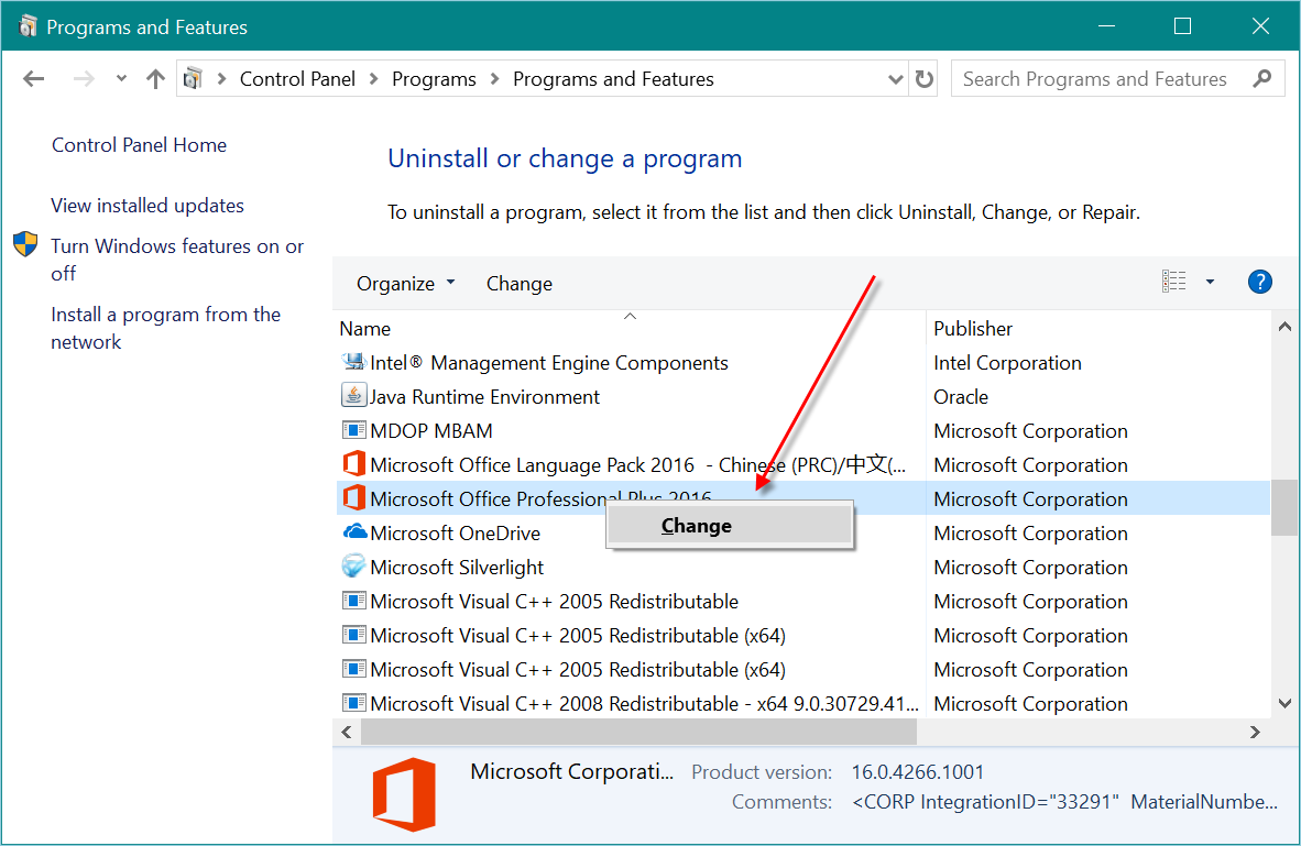 修复 Microsoft Office 安装