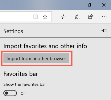 从另一个浏览器选项导入