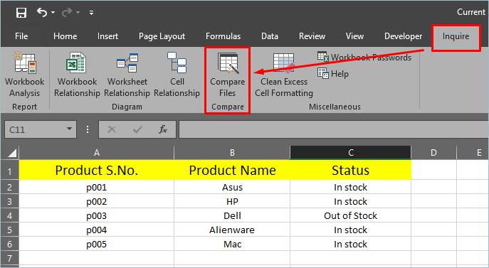 从查询选项卡中选择比较