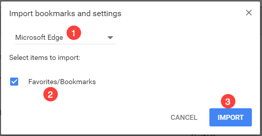 将收藏夹从 Edge 导入 Chrome