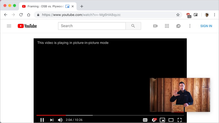 使用 Chrome 扩展的 PIP 模式