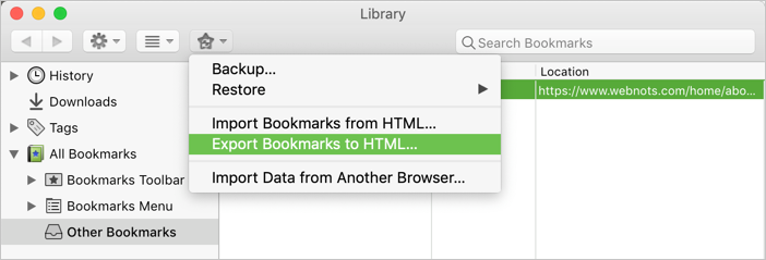 从 Firefox 导出书签
