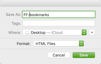 将 Firefox 书签保存到本地计算机