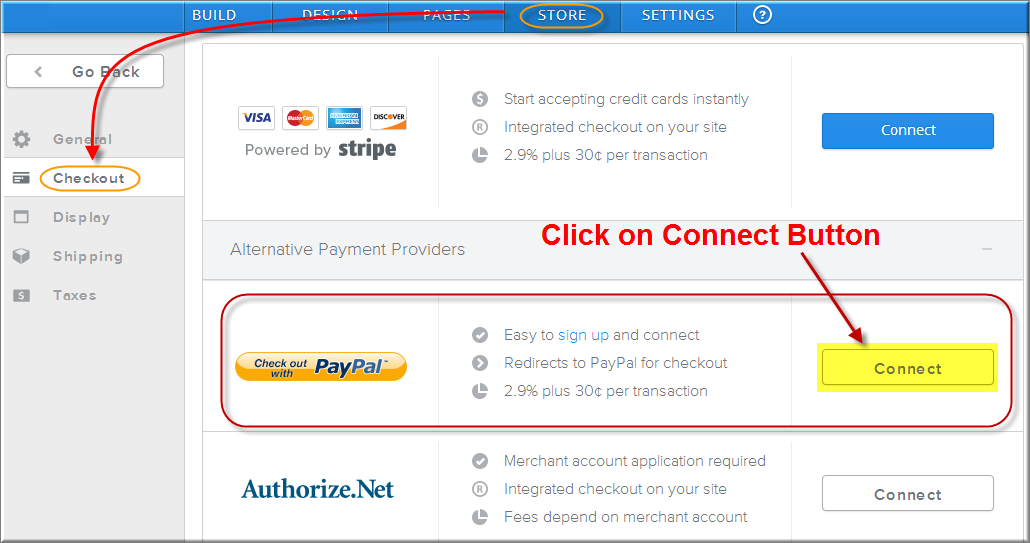 在 Weebly 电子商务网站中启用 PayPal
