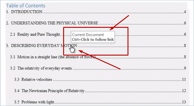 滚动到带有超链接的特定部分