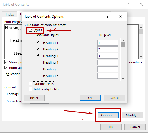 具有自定义样式的目录选项