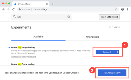 在 Chrome 中启用延迟加载