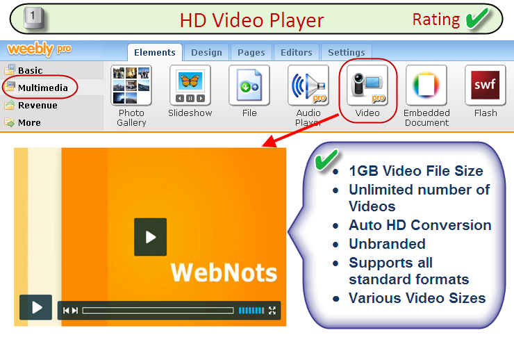 Weebly 高清视频播放器
