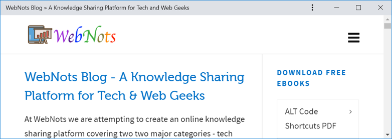 网页快捷方式的行为类似于 App