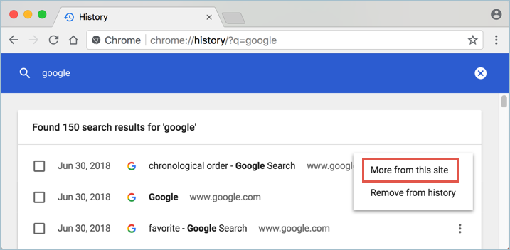 过滤 Chrome 历史记录